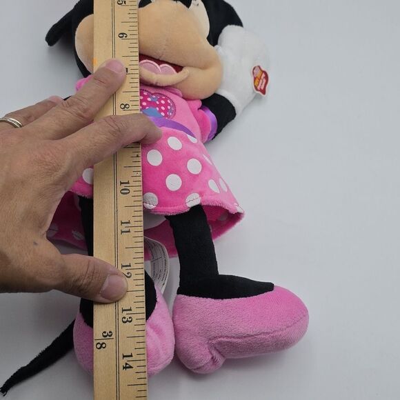 Disney Minnie Mouse Plush Pink Polka Dot Dress Interactive Press Hand 10” - Picture 10 of 17